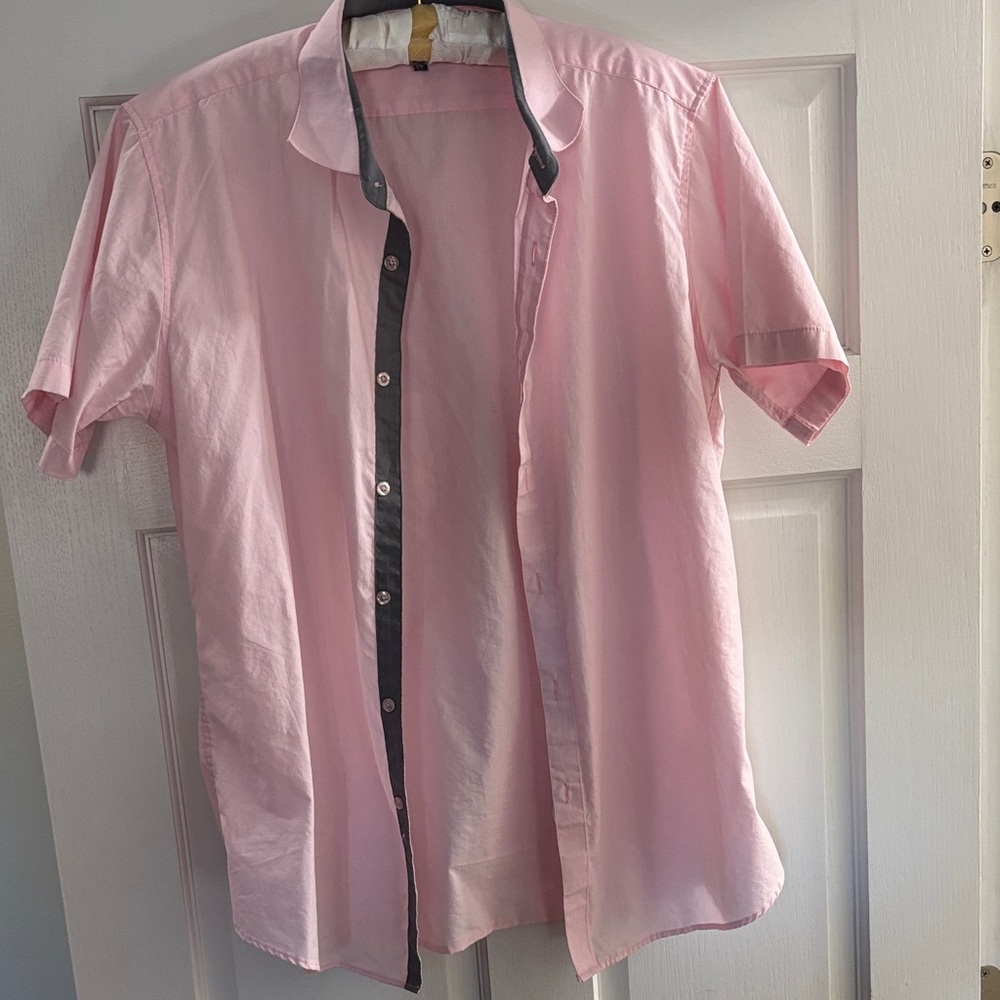 Men's Pink Short Sleeve Shirt